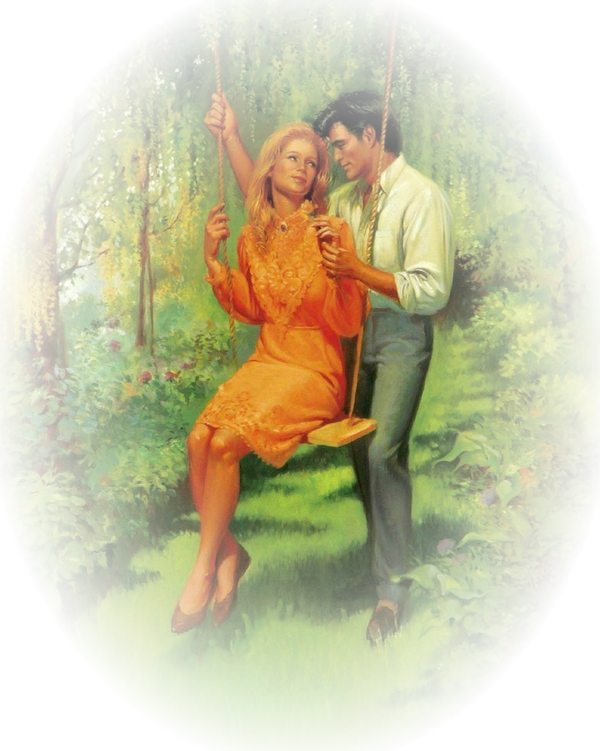 Une demoiselle sur une balançoire. Une demoiselle sur une balançoire.